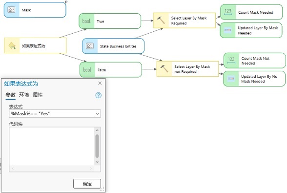 ModelBuilder 中的“如果表达式为”工具